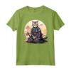 Samurai Ocicat Gatto giapponese Kawaii Ninja Cat Maglietta - Design Vivido e Intricato per Appassionati di Gatti e Cultura Giapponese