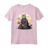Samurai Ocicat Gatto giapponese Kawaii Ninja Cat Maglietta - Design Vivido e Intricato per Appassionati di Gatti e Cultura Giapponese