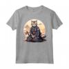 Samurai Ocicat Gatto giapponese Kawaii Ninja Cat Maglietta - Design Vivido e Intricato per Appassionati di Gatti e Cultura Giapponese