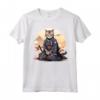 Samurai Ocicat Gatto giapponese Kawaii Ninja Cat Maglietta - Design Vivido e Intricato per Appassionati di Gatti e Cultura Giapponese