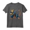Gatto Giapponese Ninja Kawaii Ocicat Samurai Maglietta - Design Unico per Appassionati di Gatti e Cultura Giapponese