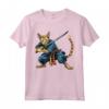 Gatto Giapponese Ninja Kawaii Ocicat Samurai Maglietta - Design Unico per Appassionati di Gatti e Cultura Giapponese