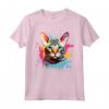 Splash Art Ocicat - Faccia di Gatto Colorata Maglietta per Amanti dei Gatti - Ideale per Mostrare l'Amore per i Felini