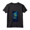 Donna Neon Estilo-señal Brillante Ojo Artistico Azul Maglietta con Collo a V - T-shirt Moda Donna con Design Unico e Taglio Classico
