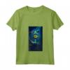 Donna Neon Estilo-señal Brillante Ojo Artistico Azul Maglietta con Collo a V - T-shirt Moda Donna con Design Unico e Taglio Classico