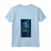 Donna Neon Estilo-señal Brillante Ojo Artistico Azul Maglietta con Collo a V - T-shirt Moda Donna con Design Unico e Taglio Classico