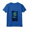 Donna Neon Estilo-señal Brillante Ojo Artistico Azul Maglietta con Collo a V - T-shirt Moda Donna con Design Unico e Taglio Classico