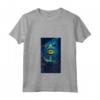 Donna Neon Estilo-señal Brillante Ojo Artistico Azul Maglietta con Collo a V - T-shirt Moda Donna con Design Unico e Taglio Classico