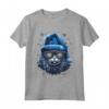 Ojos Azules Cat Christmas Graphic Tee per Uomo Donna - Maglietta Divertente Vintage per Natale o Tutto l'Anno