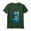 Donna Abstracto Arte Pieza Remolino Índigo Ojo Azul Maglietta con Collo a V - T-shirt Artistica Leggera e Unica