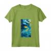 Donna Abstracto Arte Pieza Remolino Índigo Ojo Azul Maglietta con Collo a V - T-shirt Artistica Leggera e Unica