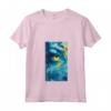 Donna Abstracto Arte Pieza Remolino Índigo Ojo Azul Maglietta con Collo a V - T-shirt Artistica Leggera e Unica
