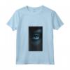 Donna Minimalista Ojo gráfico Ojo azul - Maglietta con Collo a V - Design Artistico e Taglio Classico