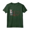 Ojos Azules Cat Heartbeat ECG Divertente per gli Amanti dei Gatti - Maglia a Manica Ideale per Compleanno, Natale, San Valentino