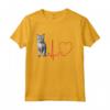 Ojos Azules Cat Heartbeat ECG Divertente per gli Amanti dei Gatti - Maglia a Manica Ideale per Compleanno, Natale, San Valentino