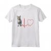 Ojos Azules Cat Heartbeat ECG Divertente per gli Amanti dei Gatti - Maglia a Manica Ideale per Compleanno, Natale, San Valentino