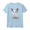 Ojos Azules - Maglietta con Gatto Strappato Girocollo Carino - Ideale per Amanti dei Gatti e Collezionisti - Maglietta Grafica Felina