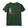 Ojos Azules Cat Heartbeat ECG Divertente - Maglietta per Amanti dei Gatti - Regalo Ideale per Compleanno, Natale o San Valentino