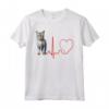 Ojos Azules Cat Heartbeat ECG Divertente - Maglietta per Amanti dei Gatti - Regalo Ideale per Compleanno, Natale o San Valentino