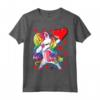 Dabbing Unicorno Cuore - Maglietta Divertente per San Valentino - Regalo Carino per Bambini e Ragazze