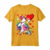 Dabbing Unicorno Cuore - Maglietta Divertente per San Valentino - Regalo Carino per Bambini e Ragazze