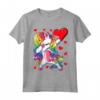 Dabbing Unicorno Cuore - Maglietta Divertente per San Valentino - Regalo Carino per Bambini e Ragazze