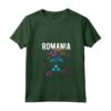 Donna Paese della Romania - Gatto con Occhiali da Sole e Fiori Design Maglietta Collo a V - Ideale per Viaggiatori e Amanti della Romania