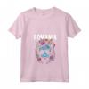 Donna Paese della Romania - Gatto con Occhiali da Sole e Fiori Design Maglietta Collo a V - Ideale per Viaggiatori e Amanti della Romania