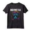 Paese dell'Indonesia Gatto con Occhiali da Sole Design Fiori Maglietta - Souvenir Colorato per Viaggiatori e Amanti dei Gatti