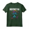 Paese dell'Indonesia Gatto con Occhiali da Sole Design Fiori Maglietta - Souvenir Colorato per Viaggiatori e Amanti dei Gatti