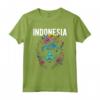 Paese dell'Indonesia Gatto con Occhiali da Sole Design Fiori Maglietta - Souvenir Colorato per Viaggiatori e Amanti dei Gatti