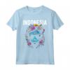 Paese dell'Indonesia Gatto con Occhiali da Sole Design Fiori Maglietta - Souvenir Colorato per Viaggiatori e Amanti dei Gatti