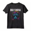 Paese della Bulgaria - Gatto che Indossa Occhiali da Sole Design Fiori Maglietta Souvenir - Perfetto per Natale o Come Regalo Unico