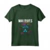 Donna Paese delle Maldive - Gatto con Design Floreale Maglietta Collo a V - Souvenir Colorato per Viaggiatori e Amanti dei Gatti