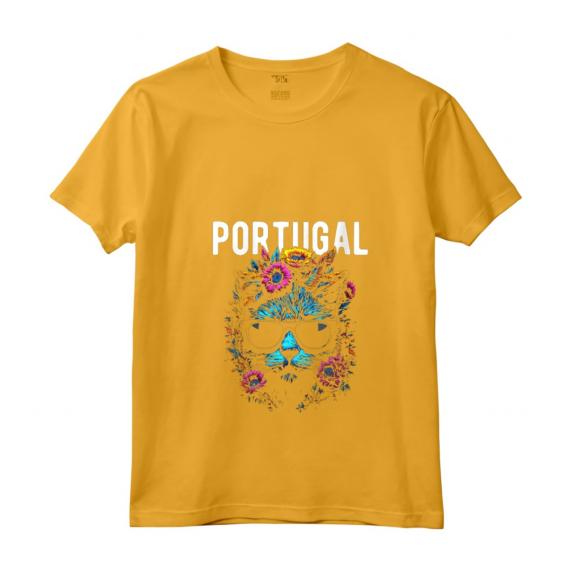 Donna Portogallo Gatto con Occhiali da Sole e Fiori Design Maglietta Collo a V - Souvenir Colorato per Viaggiatori e Amanti del Portogallo - Perfetto per Regali o Ricordi di Viaggio
