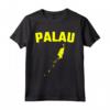 Isolato Giallo Silhouette di uno Mappa di Palau - Maglietta con Attrazioni Turistiche Palau - Ideale per Viaggiatori e Residenti