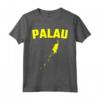 Isolato Giallo Silhouette di uno Mappa di Palau - Maglietta con Attrazioni Turistiche Palau - Ideale per Viaggiatori e Residenti