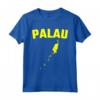 Isolato Giallo Silhouette di uno Mappa di Palau - Maglietta con Attrazioni Turistiche Palau - Ideale per Viaggiatori e Residenti