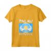 Donna Manta Gigante su Bandiera di Palau - T-shirt Collo a V con Design Grafico Polinesiano - Ideale per Appassionati di Palau e dell'Oceano