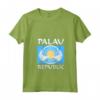 Donna Manta Gigante su Bandiera di Palau - T-shirt Collo a V con Design Grafico Polinesiano - Ideale per Appassionati di Palau e dell'Oceano