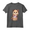 Panda Rosso, Boba, Bubble Tea, Anime - Divertente Maglietta HapTiger - Ideale per gli Amanti del Bubble Tea e dell'Anime