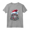 Pixie Bob Cat Christmas Graphic Tee - Maglietta Natalizia Divertente per Uomo e Donna - Ideale Regalo di Natale per Amanti dei Gatti