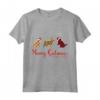 Pixi Bob Merry Christmas - Merry Christmas, motivo: leopardato Maglietta - T-shirt Gatto Babbo Natale - Regalo divertente per Amanti dei Gatti e Festeggiare il Natale