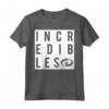 HapTiger Pixar Incredibles 2 Block Text Officially Licensed Maglietta - Perfect for Fans of the Movie
