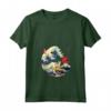 Donna Portoghese Podengo Pequeno Giapponese Kanagawa Wave Surf Leale Maglietta con Collo a V - Regalo per Amanti dei Cani - Ideale per Natale, Ringraziamento o Compleanni