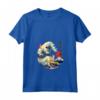 Donna Portoghese Podengo Pequeno Giapponese Kanagawa Wave Surf Leale Maglietta con Collo a V - Regalo per Amanti dei Cani - Ideale per Natale, Ringraziamento o Compleanni