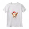 Portoghese Podengo Pequeno Cane Divertente Woofy Natale Semplice Maglietta con Collo a V - Regalo Unico per Amanti del Podengo Pequeno - Ideale per Cane Mamma o Papà