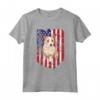 Bandiera Americana 4 Luglio Podenco Portoghese Maglietta - American Flag Portuguese Podengo Pequeno 4th Of July - Ideale per Amanti dei Cani