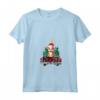 Portoghese Podengo Pequeno Natale Cane Camion Plaid Divertente Maglietta con Collo a V - Regalo per Amanti del Podengo Pequeno - Felice Natale