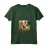 Portoghese Podengo Pequeno Cane Giardino Fiori Pittura Pet Maglietta con Collo a V - Ideale Regalo per Proprietari di Cane Podengo Pequeno - Leggera e Durevole